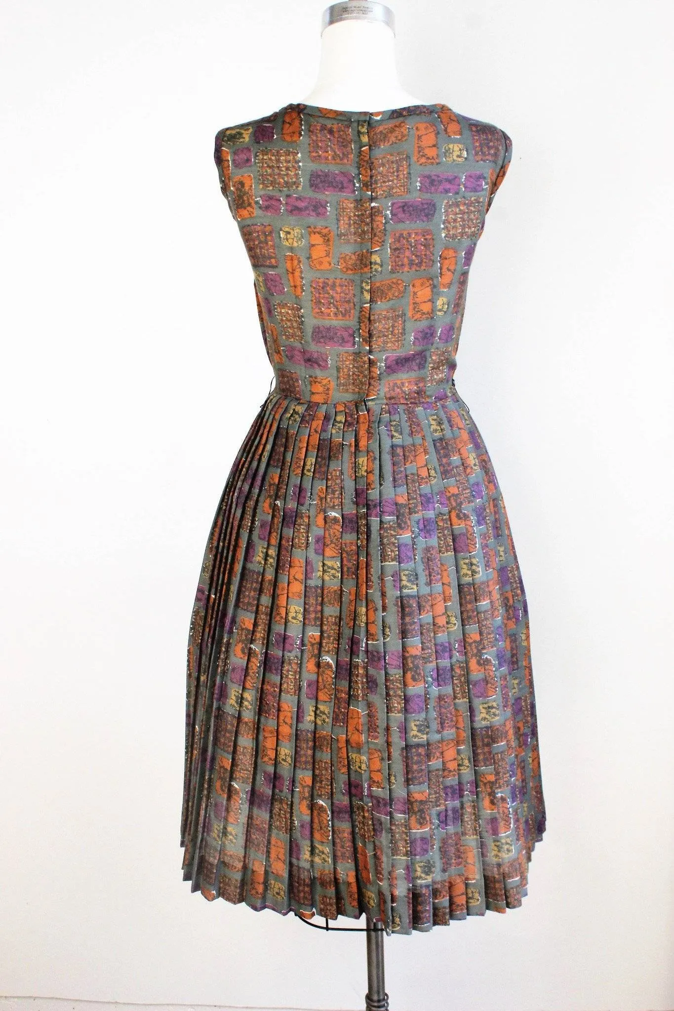 Vintage 1950s Fit and Flare Pleated Dress, Tucker and Grossman
