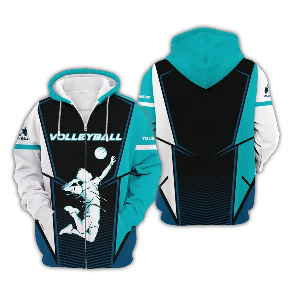 Volleyball Signature Personalized Name 3D Sweatshirt Hoodie Christmas Shirt