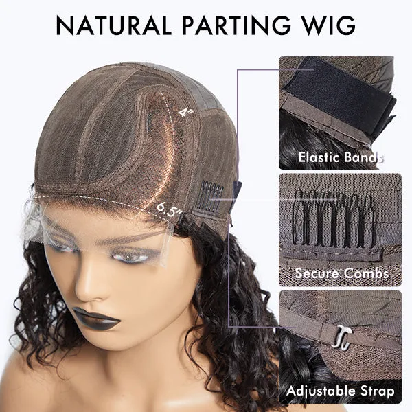Weekly Special | Casual Blonde Highlights Curly Minimalist HD Lace Glueless C Part Short Wig 100% Human Hair Pre-cut Lace