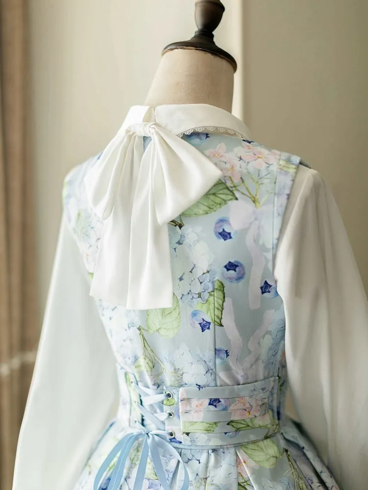White Bowknot Detail Long Sleeves Classic Blouse