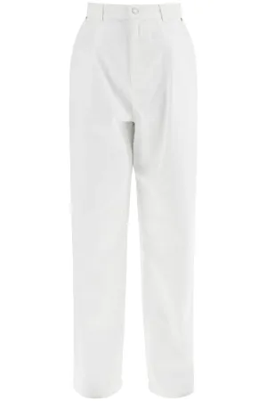 Wide-Leg Cotton Trousers