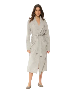 Women's Pure Cashmere Knit Robe Light Grey