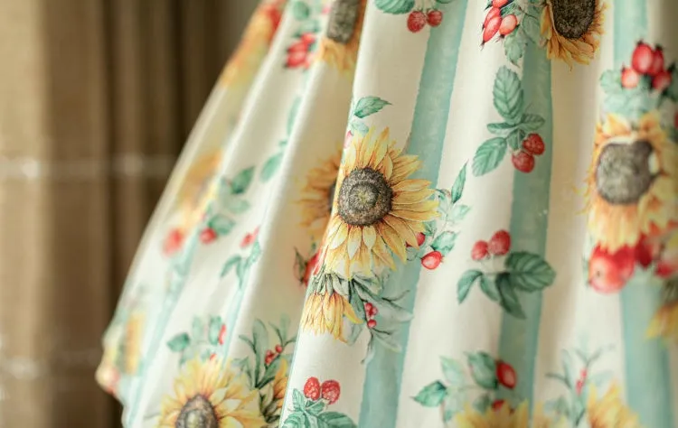 Yellow Sunflowers Square Neckline Elegant Classic Lolita JSK Dress
